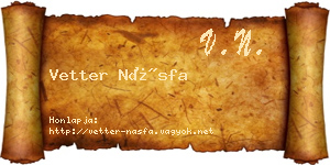 Vetter Násfa névjegykártya